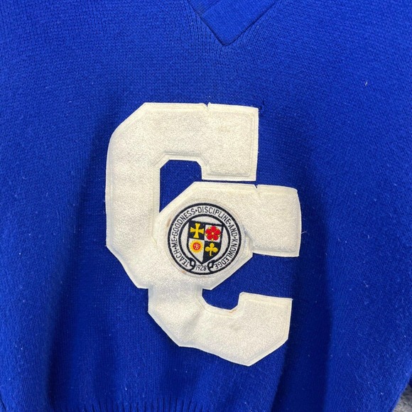 Vintage Catholic Central Sweater Men's 48 Band Varsity Clarinet Shamrocks 94 90s - Picture 3 of 14